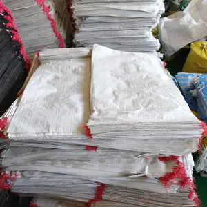 सफेद और काले पुनर्नवीनीकरण पीपी बुना Polypropylene प्लास्टिक अनाज बोरी बैग 50kg