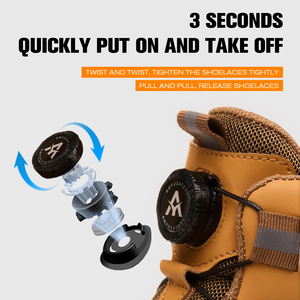 Stivali da Lavoro Originali OEM a Taglio Medio per Uomo, <span class=keywords><strong>con</strong></span> Bottone Rotante, Punta in Acciaio Anti-Graffio, <span class=keywords><strong>Scarpe</strong></span> di Sicurezza Invernali <span class=keywords><strong>con</strong></span> Tomaia in <span class=keywords><strong>Pelliccia</strong></span>, Camoscio e Tela - Product Image 3