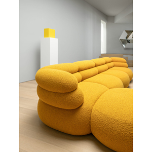 Luxury Architectural Modular Sectional Sofa Scalloped Silhouette Deep <b>Seating</b> Couch for Villa - Product Image 4