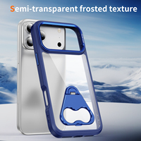Coque de téléphone transparente de support de luxe au design unique pour iPhone 17 17 Pro Max Support Anti-chute Transparent Kickstnd Cover