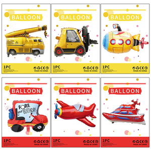 Ballons en aluminium en gros en forme de véhicules (camion de pompiers, camion de chantier, avion) pour la décoration de fêtes d'anniversaire d'enfants - Product Image 2