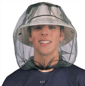 Prix pas cher vente en gros moustique abeille insecte maille tête visage protecteur pêche chasse filet chapeau masque casquettes - Product Image 3