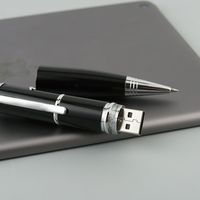 Stylo bille multifonction USB en métal EACAJESS avec logo personnalisé, pointe laser LED 0,5 mm, encre bleue/noire, 14,1 cm, clé USB