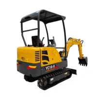 Excavator Mini Crawler Baru 1800KGS 0.25cbm Bucket YC-18SR dengan Pompa Mesin Impor 39.5kW CE Hydraulic Mini Excavator