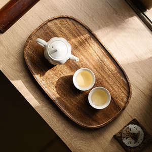 Guanlan Walnut Wood Oval <b>Tea</b> <b>Tray</b> For Kung Fu <b>Tea</b> Set Home Use Retro Style Dry Brewing <b>Tray</b> - Product Image 3