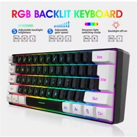 Clavier de jeu filaire ultra-compact rétroéclairé par LED RVB à 61 touches V700 Interface USB Nouveau
