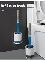 Masthome Nouveau distributeur de savon de toilette et brosse de nettoyage WC en silicone TPR