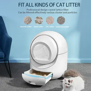 새로운 스타일의 화장실이 있는 대형 10L 자동 자동 청소 고양이 쓰레기통 스마트하고 편리한 고양이 쓰레기 액세서리