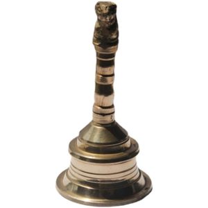 PARIJAT HANDICRAFT 4 pulgadas latón indio de mano Ghanti colorido decorativo Jingle Bell Navidad Diwali hogar 4,6 onzas - Product Image 4