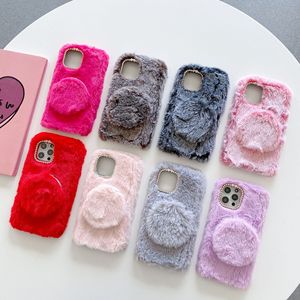 HOCAYU fourrure moelleux fourrure maquillage miroir housse de téléphone pour <span class=keywords><strong>Iphone</strong></span> 11 12 13 14 15 16 Pro Max Carcasas Para Celulares - Product Image 2