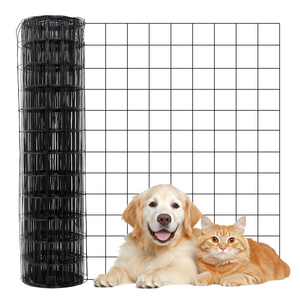 Weather Resistant Black PVC Coated Welded Wire <b>Mesh</b> Fence Roll for Bird Protection and Gardening - Product Image 1