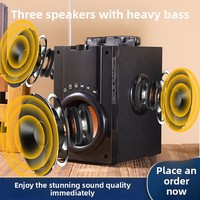 Haut-parleur Karaoké Portable en Bois Sans Fil 5.0 avec Télécommande, Horloge, Subwoofer, Son Stéréo et Audio Haute Qualité