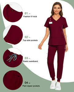 Médico Enfermería Jogger Scrubs Touchhealthy Enfermería Hospital Uniforme Mujer Top Scrub Traje Scrubs Uniformes Conjuntos - Product Image 4