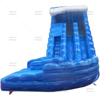 Toboggan aquatique gonflable commercial en PVC pour adultes, idéal pour la location en parc extérieur
