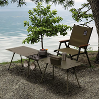 Table de camping pliante tactique en aluminium, portable, légère, avec structure IGT, étanche et durable pour l'extérieur