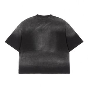 เสื้อยืดโอเวอร์ไซส์ทรงหลวมสไตล์วินเทจผ้าฝ้ายซักแบบพิเศษสำหรับผู้ชาย เสื้อสตรีทแวร์ทรงบ็อกซี่ - Product Image 3