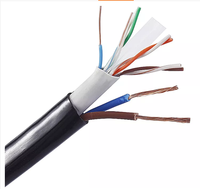 Kabel Ethernet Cat6 UTP Power Multi-Core 4-Pair 23/24AWG 300m Siamese 8+2 Model Konduktor OFC Gulungan Kayu Selubung PE+PVC