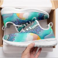 Chaussures décontractées pour hommes personnalisées, légères, respirantes, en maille, avec coussinets, motif mandala, confortables pour un usage quotidien, antidérapantes