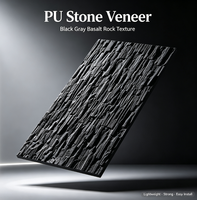 Veneer Batu PU Langsung dari Pabrik, Ringan Tanpa Lubang, Tahan Lama, untuk Dinding Taman Luar Ruangan & Dinding Latar TV Dalam Ruangan