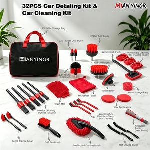 LQ260910 32Pcs <b>Car</b> Detailing Kit with Drill <b>Brush</b>, Interior Cleaning Set | Complete , Detail es, Tire Cleaner Tools - Product Image 6