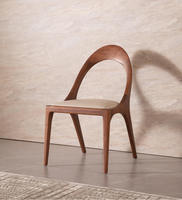 Chaise de salle à manger MULIGNA en frêne blanc de style mid-century, chaise de bureau minimaliste en bois massif nord-américain