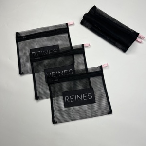 Customizable Foldable Black Coarse Mesh <strong>Laundry</strong> Bag <strong>Laundry</strong> Washing Bags With Loop - Product Image 5