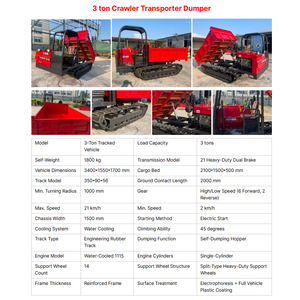 Mini Dumper Cingolato Ribaltabile da 1, 1.5, 2, 3 Tonnellate, Camion da Trasporto Fuoristrada - Product Image 6