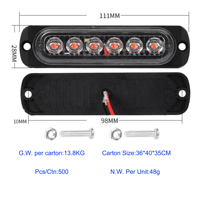 Nouvelle lampe de signalisation latérale ultra-mince en plastique à 6 LED pour camion, universelle 12-36V, petite lampe de gabarit latérale pour remorque de camion