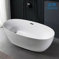 Baignoire rectangulaire autoportante en acrylique 1700 mm, design moderne, pour salle de bain intérieure, 1-2 personnes, chauffage à température constante, avec poignées
