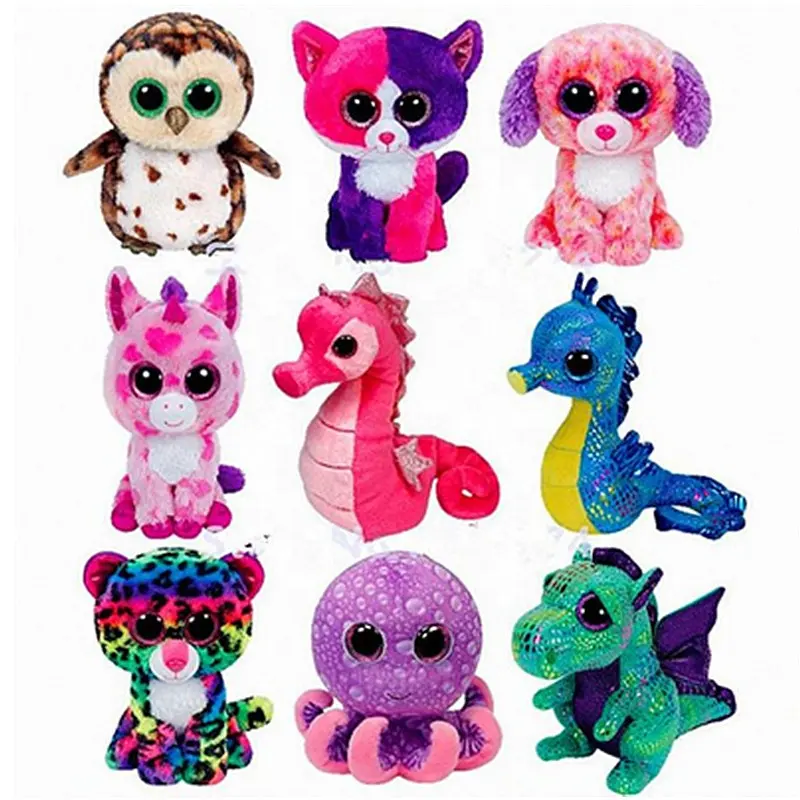 2021 Hot New Toy Doll Baby Girl Birthday Gift 15cm Big Eyes Stuffed Animal Doll Unicorn Owl Leopard Elephant