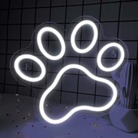 Signes néon LED chat chien mignon carlin chiens pattes lumières pour décoration murale alimenté par USB pour chambre à coucher décoration de chambre d'enfants