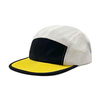 Gorra Trucker de Malla de 5 Paneles Personalizada al por Mayor, Visera Plana, Cierre Ajustable, Bicolor, Transpirable, Estilo Urbano Hip Hop, Unisex