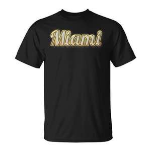 Camiseta Miami Gold Bling, Recuerdo, Ropa de Playa para Vacaciones - Product Image 1