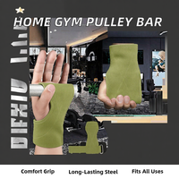 Gants de soutien pour la musculation en cuir de vachette vert, sans doigts, avec fermeture auto-agrippante pour l'entraînement de musculation