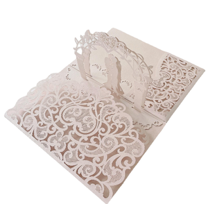 Laser évidé mariage mariée douche carte <span class=keywords><strong>de</strong></span> voeux amour carte d'invitation fiançailles carte d'invitation - Product Image 4