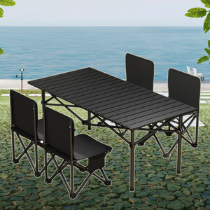 Taşınabilir kamp masası rulo masa alüminyum kamp piknik açık katlanır masa ve sandalye seti - Product Image 1