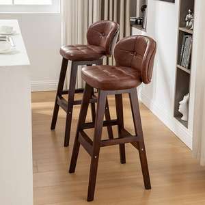 Meubles de restaurant de luxe à prix d'usine, <span class=keywords><strong>tabouret</strong></span> de bar <span class=keywords><strong>en</strong></span> <span class=keywords><strong>bois</strong></span> haut avec dossier <span class=keywords><strong>bas</strong></span> <span class=keywords><strong>en</strong></span> cuir pour l'extérieur, BC-008 - Product Image 5