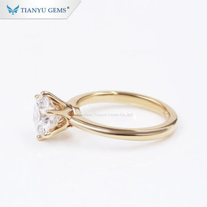 Tianyu Gems <span class=keywords><strong>Moissanite</strong></span> Trouwring Aangepaste Naam Sieraden Fabrikant 14K 18K Verloving Gouden Ringen Met 2 3 Karaat Vvvs Mossanite - Product Image 3