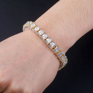 Phụ Nữ Đàn Ông Trang Sức Kim Cương Cubic Zircon Iced Out Pulseras Với Clasp Độc Đáo 14K Real Gold Plated Tennis <span class=keywords><strong>Bracelet</strong></span> - Product Image 3