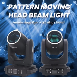 Projecteur LED 200W à <span class=keywords><strong>11</strong></span> motifs + 18 prismes, faisceau spot mobile avec anneau RGB, contrôle DMX, effet de scène professionnel, lumière de discothèque - Product Image 1