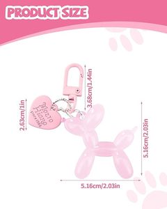 Factory Direct Jelly Balloon Dog <b>Keychain</b> for Teens Girls Cute Poodle Keyring Bag Charms <b>Custom</b> Color Packaging Manufacturer - Product Image 2
