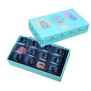 Tùy Chỉnh Nắp Và Cơ Sở Bao Bì Thực Phẩm Hộp Màu <span class=keywords><strong>Macaron</strong></span> Kẹo Sô Cô La Ngọt Ngào Hộp Với Rõ Ràng Vỉ Chèn - Product Image 1