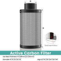 Filtre à air hydroponique au charbon actif de 4 à 12 pouces, facile à assembler, écologique, pour l'intérieur, pour la ventilation et le contrôle des odeurs