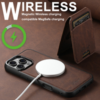 Coque de téléphone SUTENI pour iPhone 18 Pro Max avec chargement sans fil, support magnétique pour cartes, texture litchi, simili cuir, compatible 17 16 Plus 15 14