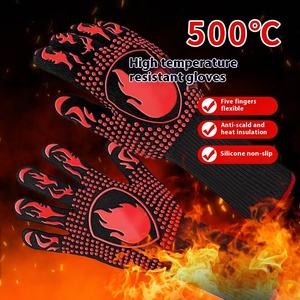 <span class=keywords><strong>Guanti</strong></span> da Barbecue Ignifughi a 800 Gradi, Resistenti alle Alte Temperature, <span class=keywords><strong>Guanti</strong></span> in Silicone a Cinque Dita per <span class=keywords><strong>Forno</strong></span> e Microonde - Product Image 3