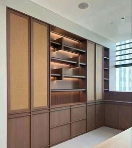 ชั้นวางหนังสือไม้พร้อมพื้นที่สำหรับห้องนั่งเล่นสำนักงานเฟอร์นิเจอร์ห้องสมุด - Product Image 6