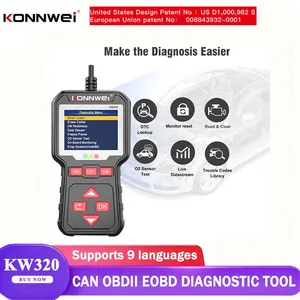 เครื่องมือ KW320รถยนต์ OBDII รหัสยานยนต์มืออาชีพ2.8 TFT 12V RTOS KW320 KW320 OBD - Product Image 4