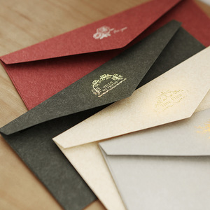 Enveloppes en papier couché personnalisées pour invitations professionnelles, cartes de vœux épaisses doublées de feuille d'or, couverture rigide avec un design élégant - Product Image 2