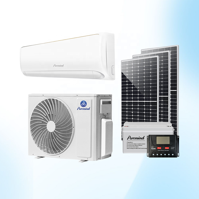 Puremind Inverter Hybrid Solar Air Conditioner Mini Split 12000 BTU 18000 BTU Energy Saving Design for Home Solar Cooling System