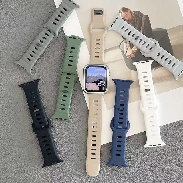 Breathable Smartwatch Band Silicone for apple Watch 11 10 9 8 7 6 5 4 3 2 1 ultra 2 3 Custom Package Printing logo Oem Odm